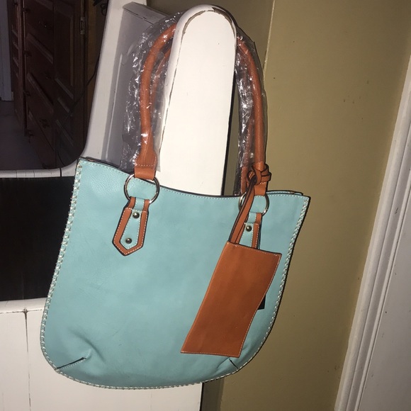 MKF Collection by Mia K-LAST ONE!!Light Blue Akris tote with coin purse bag-NWT - Picture 3 of 6